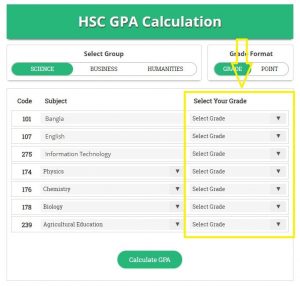 Select HSC Grade Point