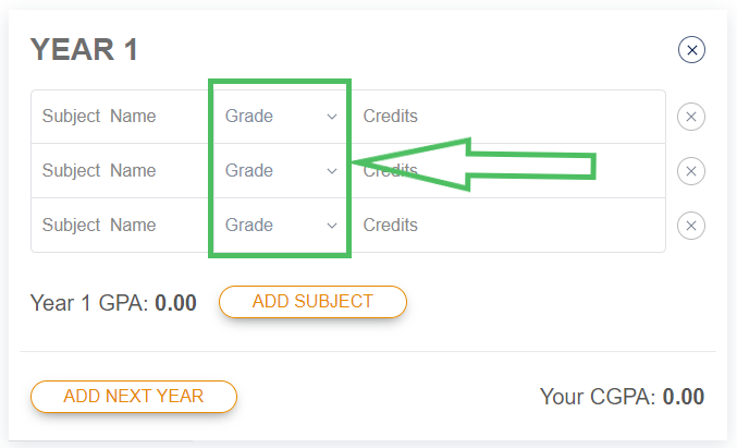 Honours Subject Grade